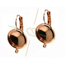 earrings with border and mountingring for rivoli 12mm