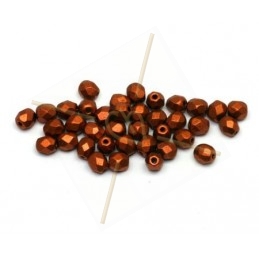 Fire Polished beads 4mm Copper