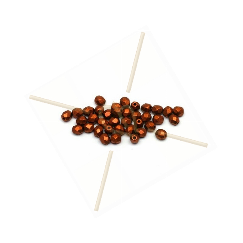 Fire Polished beads 4mm Copper