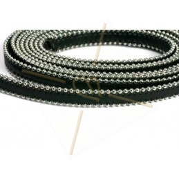 leder plat 10mm met ballketting donkerbruin