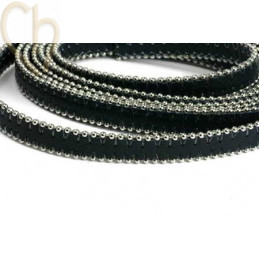 leather flat 10mm with ballchain Inkbleu