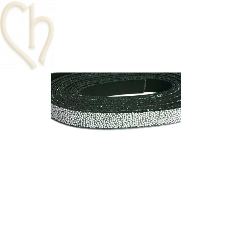 Leder plat 10mm caviar grijs