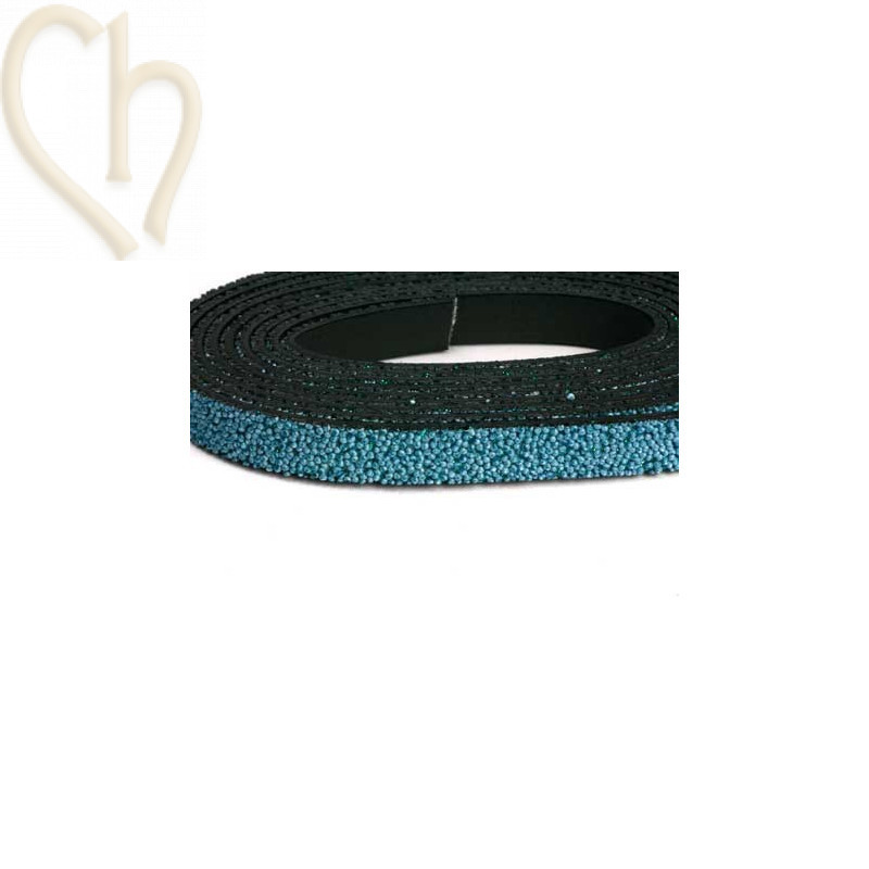 Cuir plat 10mm caviar Bleu claire