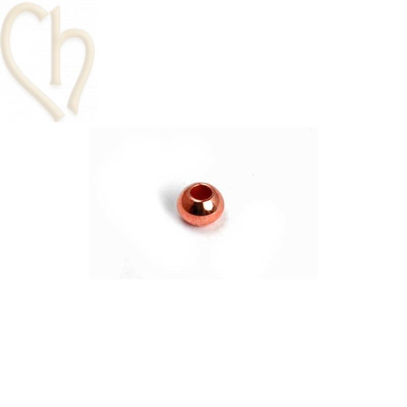 metalen bol 3*2mm gaatje 1.3mm rose goud