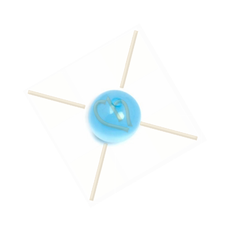 Polaris bol rond 12mm Lichtblauw