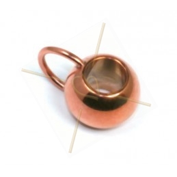 ball with ring for 6mm leather/cord rose gold