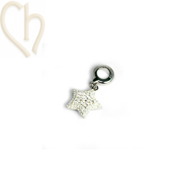 Swarovski Elements pendant 14mm star white opal moonlight