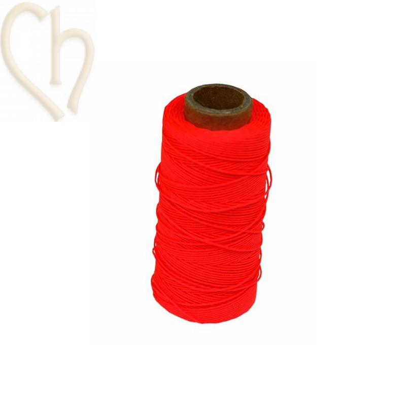 cordon polyester 0.5mm rouge fluo