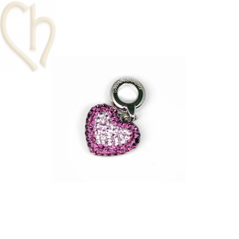 Swarovski Elements pendentif 14mm coeur amethist