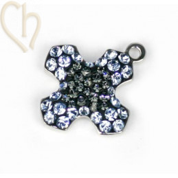 Swarovski Elements pendentif 14mm croix gris