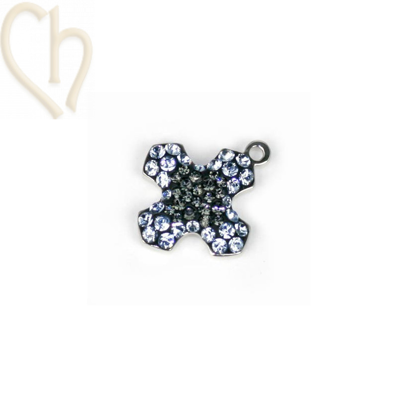 Swarovski Elements pendentif 14mm croix gris