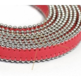 leder plat 10mm met ballketting corail