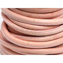 Leather round 6mm lightpink