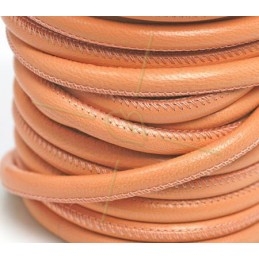 Leather round 6mm peach