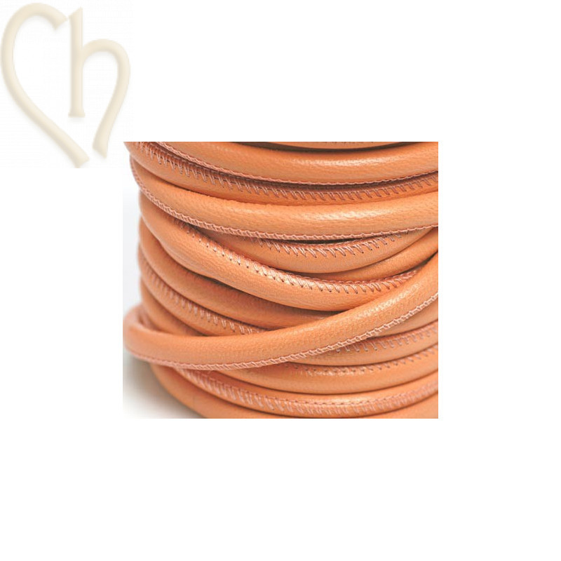 Leather round 6mm peach