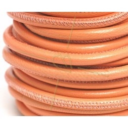 leather round 4mm peach