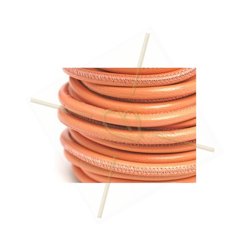 leather round 4mm peach