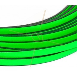 cuir plat 5mm vert fluo