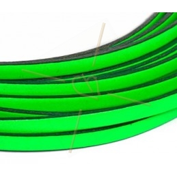 leather flat 5mm green fluo