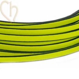 leather flat 5mm yellow fluo
