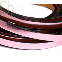 leather flat 5mm Pink Metal