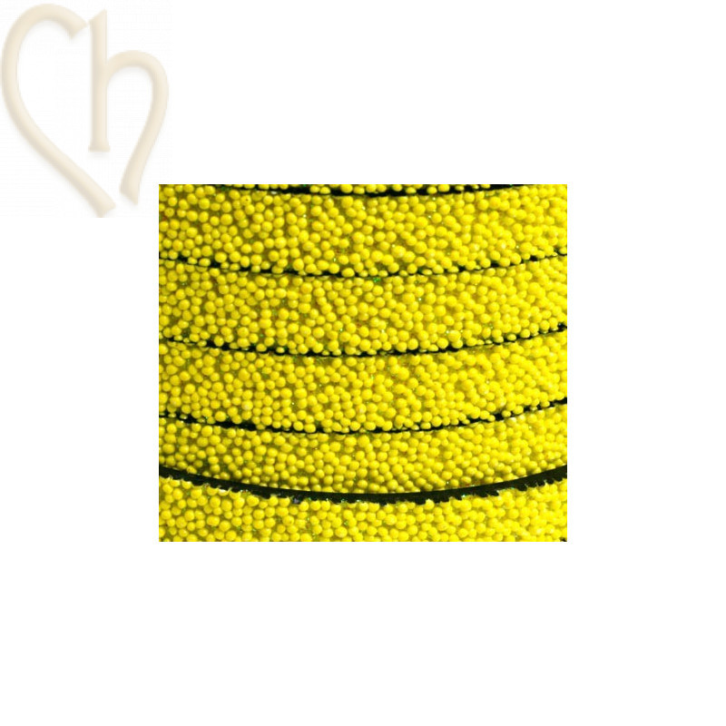 Cuir plat 10mm caviar Jaune