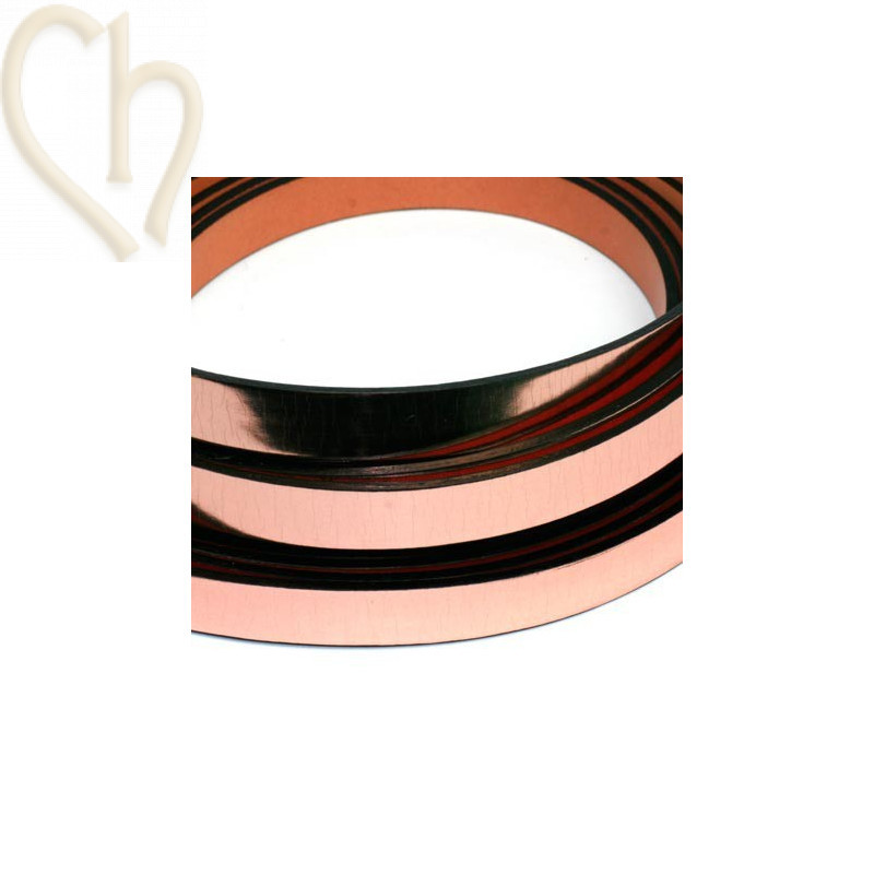 cuir plat 10mm or rose metal