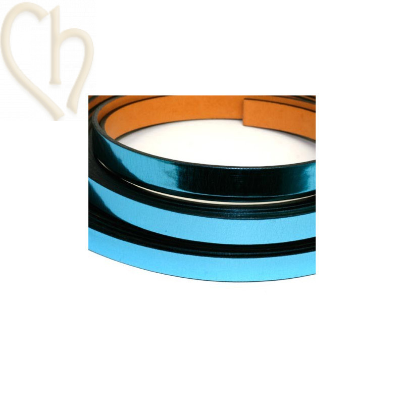 leder plat 10mm bleu Metal