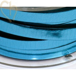 leather flat 5mm Bleu Metal