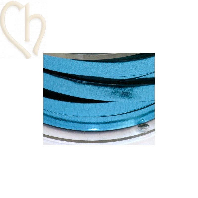 cuir plat 5mm Bleu Metal