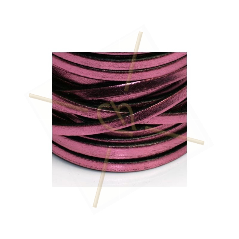 leder lint 5mm rose Metallic