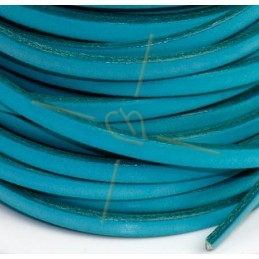leather flat 5mm light turquoise