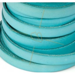leather flat 10mm light turquoise