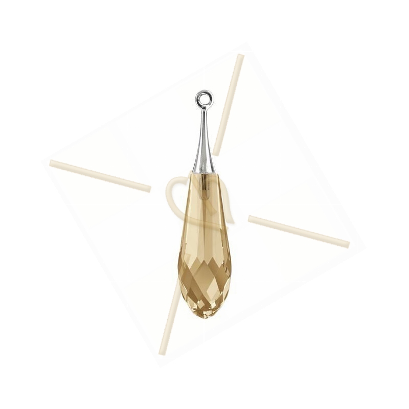 Hanger Swarovski Pure Drop 21.5mm golden Shadow / zilver Hanger Swarovski Pure Drop 21.5mm golden Shadow / zilver