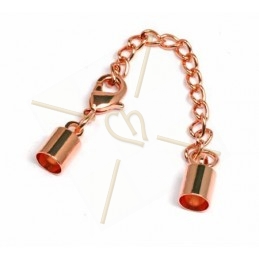 endcap 5mm with clasp and chain rose gold