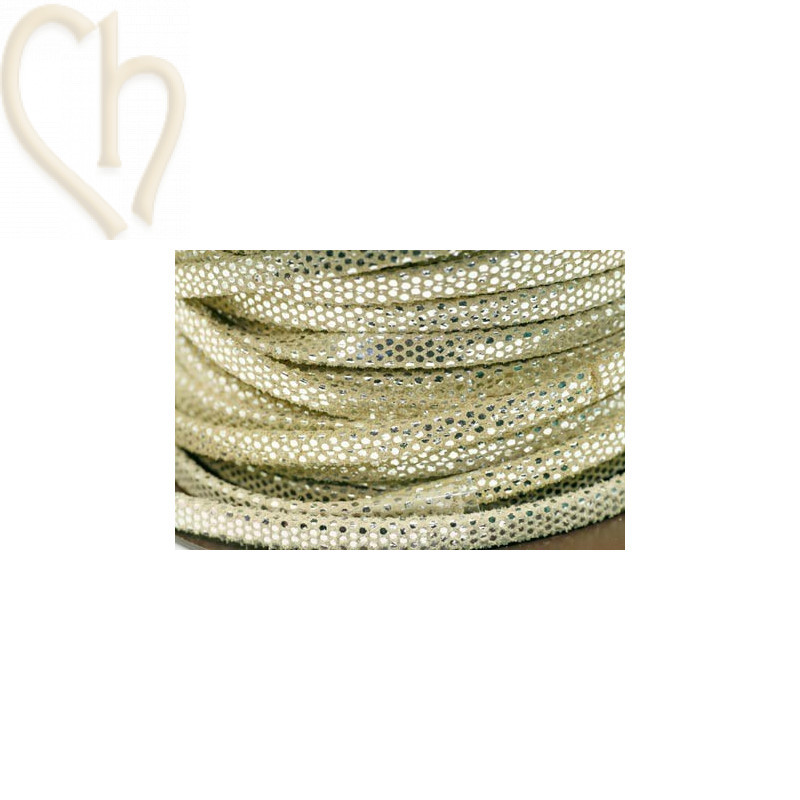 cuir suede 5mm imprimé beige