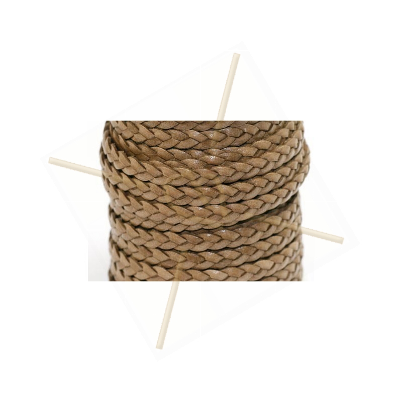 cuir 10mm tressé brun cuir 10mm tressé brun