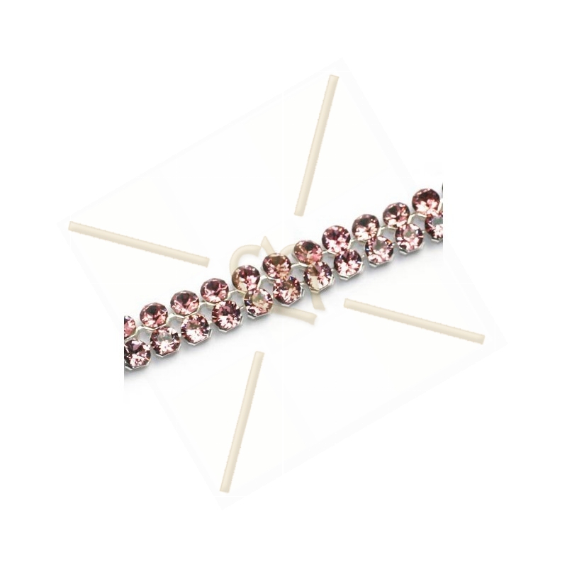 Swarovski Crystal Mesh 2-rows Antik Pink