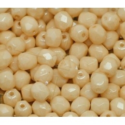 Fire Polished beads 4mm Snow White Lustred Champagne