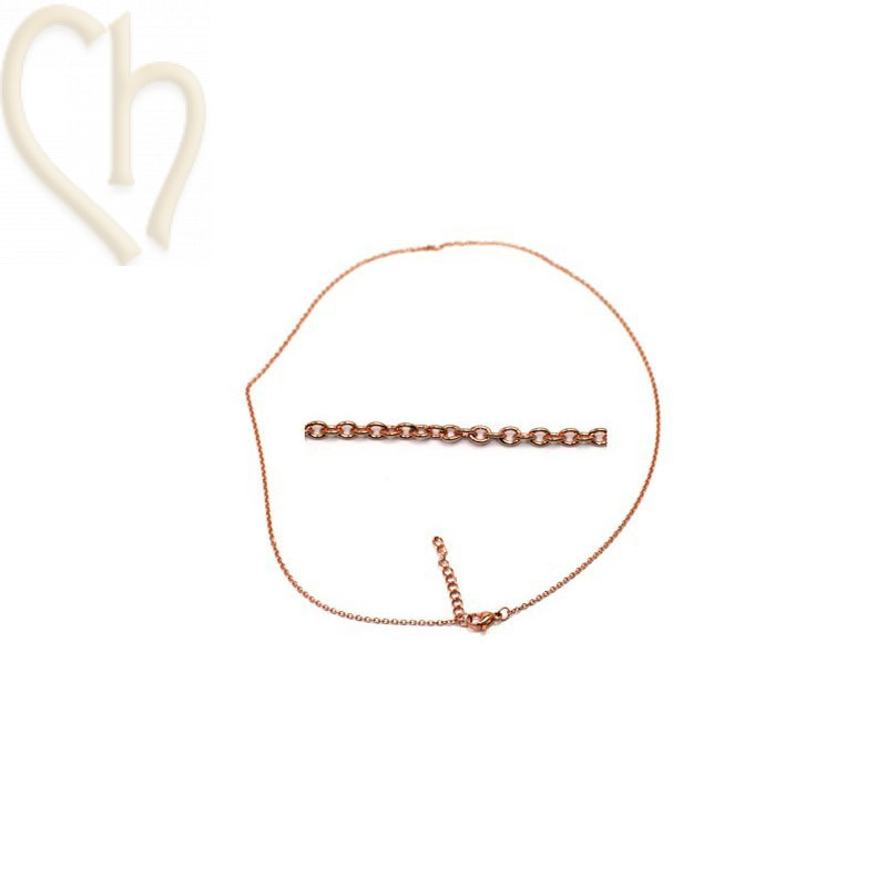 ketting staal 45cm met slotje en verlengketting