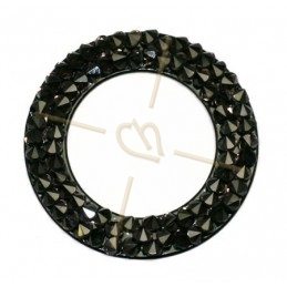 Crystal Rocks Donut 24mm Vintage Rose / Black