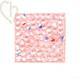 Rocks carre 20mm Cristal AB / rose Clair