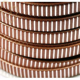 leather 10mm metallic brown silver