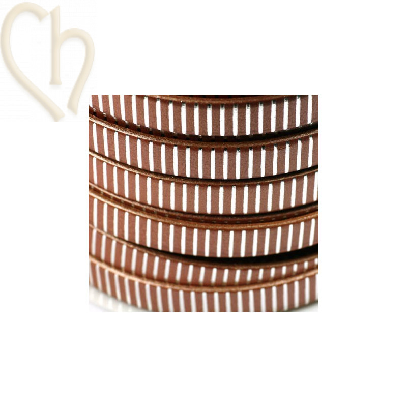 cuir 10mm metallic brown silver