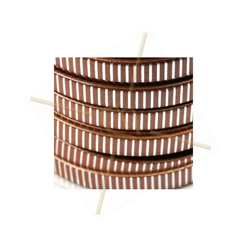 leather 10mm metallic brown silver