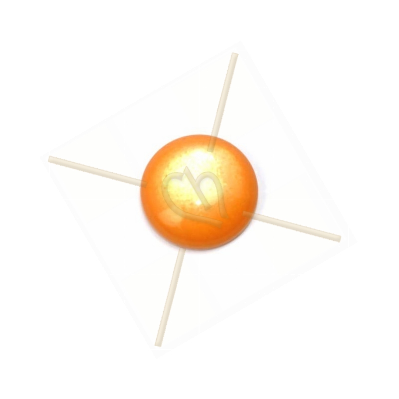 Cabochon 12mm super Polaris orange poudre