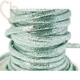 leather daim 5mm printed turquois