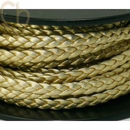leather woven 5mm gold