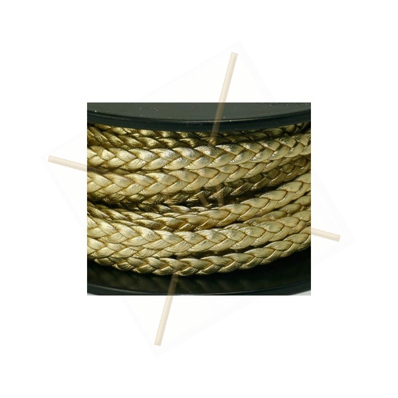 leather woven 5mm gold