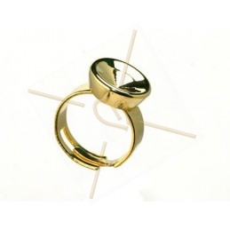 adjustable ring with base for 12mm round stone